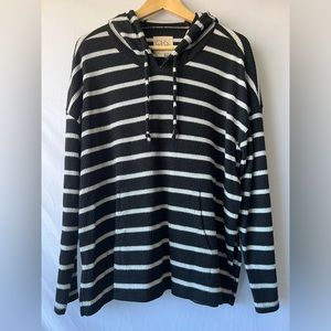 Chaser Stripe Side Slit Hooded Top